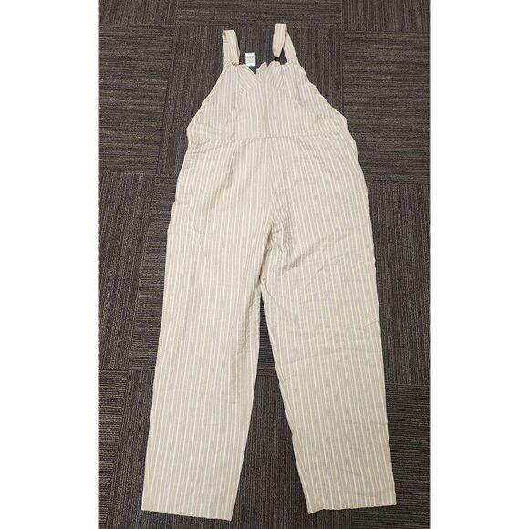 NWT Wild Fable tan striped bibs. Features wide legs and 3 button sides - Picture 10 of 12